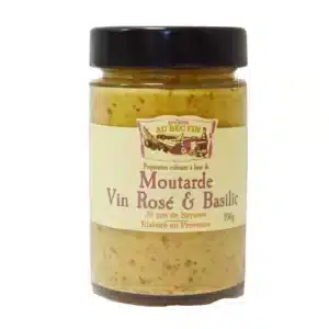 Moutarde au Vin Rosé et Basilic 190g